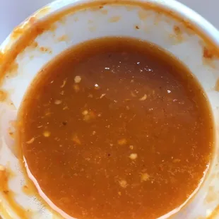 Red salsa is really spicy so be careful lol