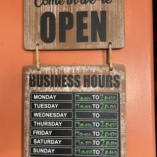 Business hours as of 11/4/22