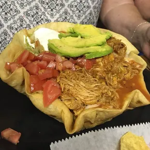 Taco salad with chicken!