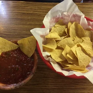 Warm Tortilla Chips &amp; A Mild Fresh Salsa