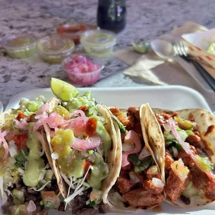 a plate of mexican food