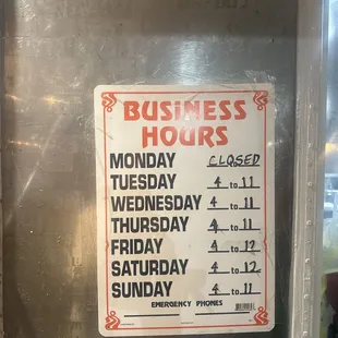Business hours