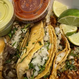 Tacos de buche and al pastor.. Buche was perfect, my fav. Al pastor too creamy