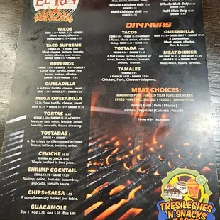 Food menu