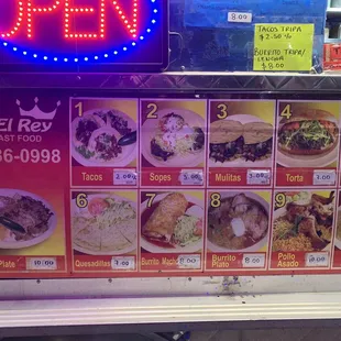 newest update of their menu