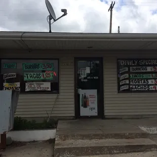 the front of a business