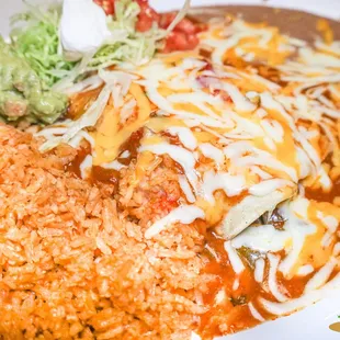 a plate of mexican food