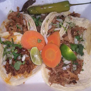 Various tasty tacos..just avoid the greasy carnitas.