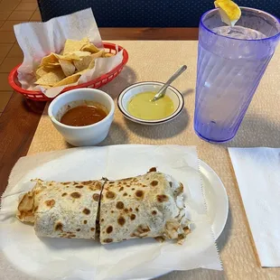 Chips, salsa, and the best breakfast burrito around!!