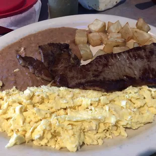 Steak and eggs