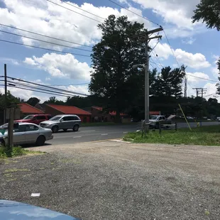 Catty corner to the public storage.