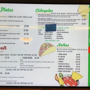 menu