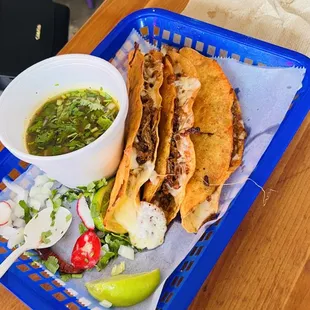 a basket of food on a table