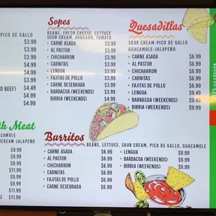 menu