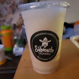 a plastic cup on a table