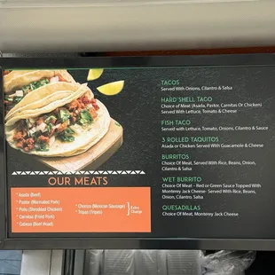 Menu as of 10/6/24