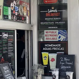 The order window and menu