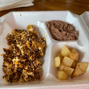 Charizo and egg. They also gave me tortillas with it.