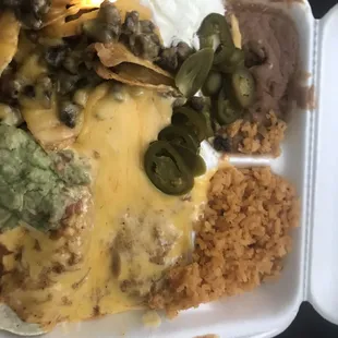 Enchiladas beef with nachos beef