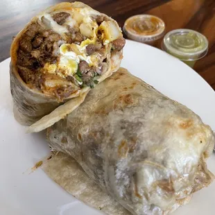 Breakfast Burrito w/ Chorizo ($8.30)