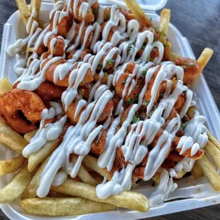 Ala Diabla "spicy" loaded shrimp fries!!