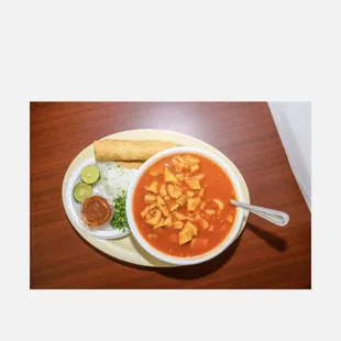 Beef menudo goes hand in hand with our home made yellow corn tortillas!