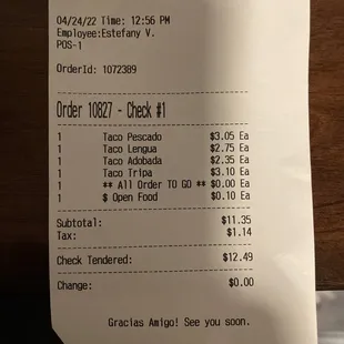 April 2022 update on prices of tacos