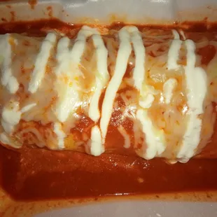 Wet carne asada burrito