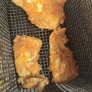 Big piece of fish in each taco not a bunch of flour