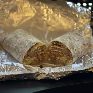 Bacon breakfast burrito