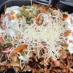 Al pastor nachos-take out