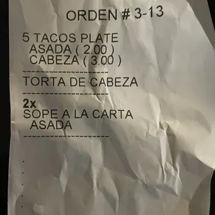 Still can't believe 5 tacos, 1 Torta, 2 Sopes and an horchata was $33 plus. SMH.