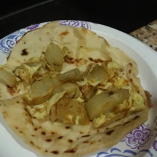 My potato and egg taco is missing the egg!