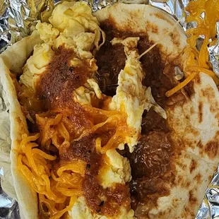 Bean egg cheese taquito