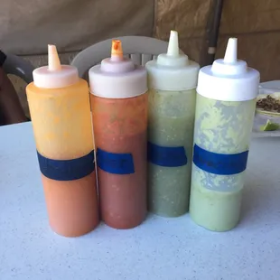 Hot Sauces -Habanero, -Hot, -Tomatillo, -Avacado