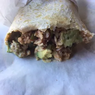 Chicken Burrito with avacado