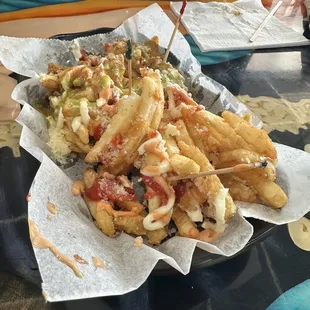 Papas locas- we added green salsa