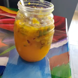 Ensalada de frutas! Fruit salad juice!