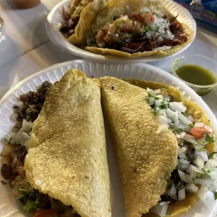 Giant hand made tortilla Tacos