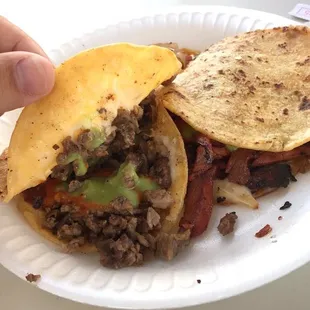 Asada and alpastor mulitas! Bomb!!