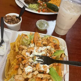 Chicken salad &amp; asada plate