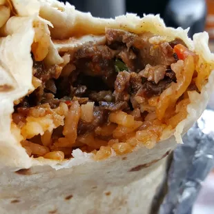 Carne asada burrito, full of flavor