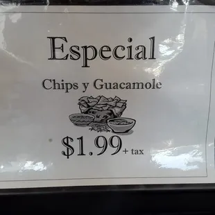 Especial: 1.99$ mas impuestos