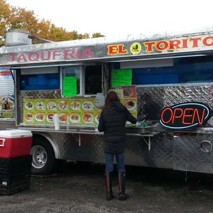 The truck.  In all its glory next to a lingerie coffee stand, and a U-Haul center.