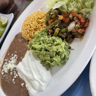 The guacamole was on point. And so was the nopales pico!! The rice and beans were mediocre.