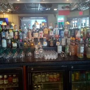 Plenty of drinks, fully stocked bar area!