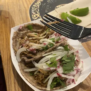El Rey tacos with carnitas