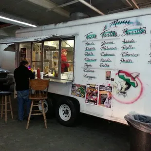 Food truck in front of the grocery store!