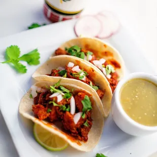 Tacos al Pastor (if you haven&apos;t tried these you need to go get some ASAP! ) and don&apos;t forget the Horchata !