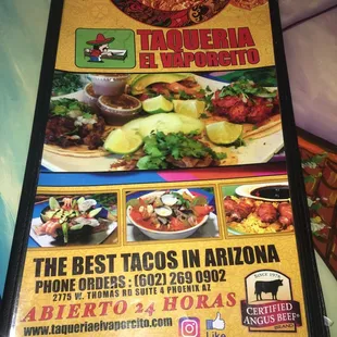 Menu front